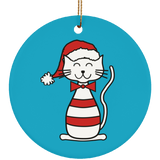 Santa Cat Ceramic Ornaments in 4 Shapes