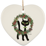 Victor in Christmas Wreath Ceramic Ornaments in 4 Shapes