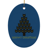 Meowy Christmas Tree Ceramic Ornaments in 4 Shapes