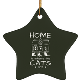 Home is Where the Cats Are Ceramic Ornaments in 4 Shapes