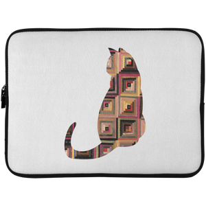 Log Cabin Cat Laptop Sleeve - 15 Inch
