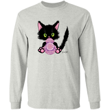 Lucky the Black Cat with Easter Egg LS Ultra Cotton T-Shirt