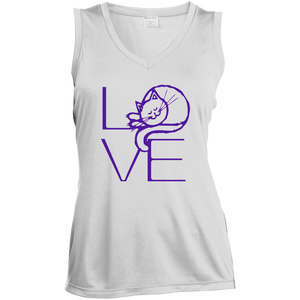 LOVE Cat Ladies Sleeveless Moisture Absorbing V-Neck