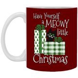 Meowy Little Christmas White Mugs