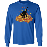 Cat in Leaves LS Ultra Cotton T-Shirt