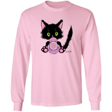 Lucky the Black Cat with Easter Egg LS Ultra Cotton T-Shirt