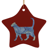 Starry Night Tabby Ceramic Ornaments in 4 Shapes