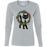 Victor in Christmas Wreath Ladies Long Sleeve T-Shirts