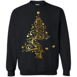 Black Cat Christmas Tree Crewneck Pullover Sweatshirt