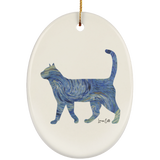 Starry Night Tabby Ceramic Ornaments in 4 Shapes