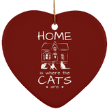 Home is Where the Cats Are Ceramic Ornaments in 4 Shapes