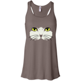 Gold Eyed Cat Face Flowy Racerback Tank