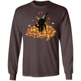Cat in Leaves LS Ultra Cotton T-Shirt