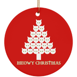 Meowy White Christmas Ceramic Ornaments in 4 Shapes