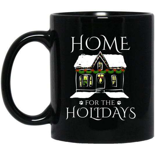 Home for the Holidays - 11 and 15 oz Black Mugs