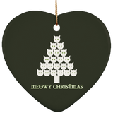 Meowy White Christmas Ceramic Ornaments in 4 Shapes