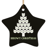 Meowy White Christmas Ceramic Ornaments in 4 Shapes