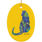 Iris Cat Ceramic Ornaments in 4 Shapes