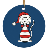 Santa Cat Ceramic Ornaments in 4 Shapes