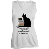 Cat-Tea-Book-Happy Ladies Sleeveless Moisture Absorbing V-Neck
