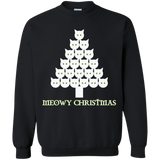 Meowy White Christmas Crewneck Pullover Sweatshirt
