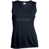 Walking Cat Heartbeat Ladies Sleeveless Moisture Absorbing V-Neck