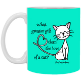 Dickens Cat 11 and 15 oz White Mugs