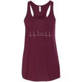 Walking Cat Heartbeat Flowy Racerback Tank