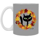 Victor in Fall Wreath 11 oz. White Mug