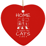 Home is Where the Cats Are Ceramic Ornaments in 4 Shapes