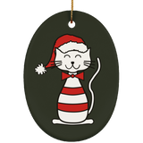 Santa Cat Ceramic Ornaments in 4 Shapes