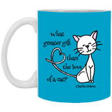 Dickens Cat 11 and 15 oz White Mugs