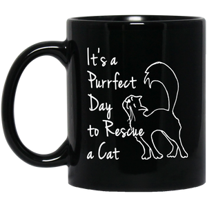 Purrfect Day 11 and 15 oz Black Mugs