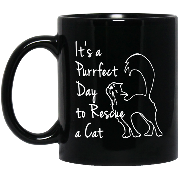 Purrfect Day 11 and 15 oz Black Mugs
