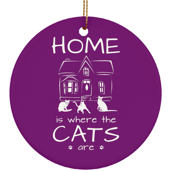 Home is Where the Cats Are Ceramic Ornaments in 4 Shapes