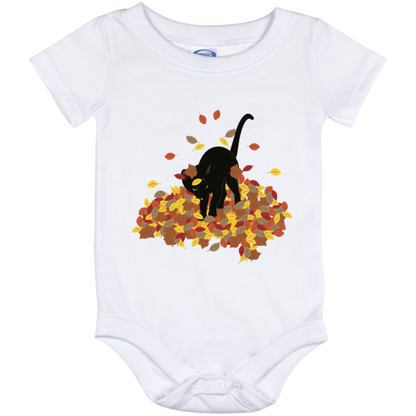 Cat in Leaves Baby Onesies