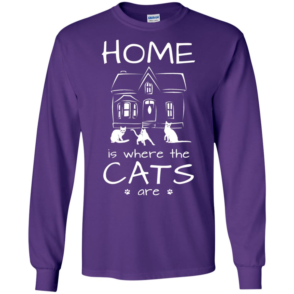 Home is Where the Cats Are LS Ultra Cotton T-Shirt