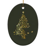Black Cat Christmas Tree Ceramic Ornaments in 4 Shapes