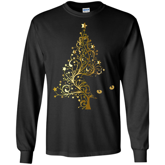 Black Cat Christmas Tree - LS Ultra Cotton T-Shirt