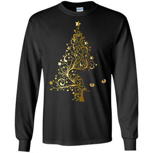 Black Cat Christmas Tree LS Ultra Cotton T-Shirt