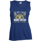 I'm Not Crazy Because I Love Cats Ladies Sleeveless Moisture Absorbing V-Neck