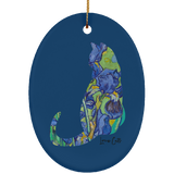 Iris Cat Ceramic Ornaments in 4 Shapes