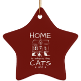 Home is Where the Cats Are Ceramic Ornaments in 4 Shapes