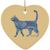 Starry Night Tabby Ceramic Ornaments in 4 Shapes