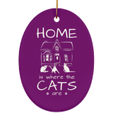 Home is Where the Cats Are Ceramic Ornaments in 4 Shapes