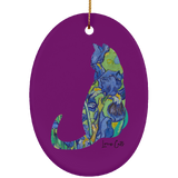 Iris Cat Ceramic Ornaments in 4 Shapes