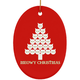 Meowy White Christmas Ceramic Ornaments in 4 Shapes