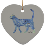 Starry Night Tabby Ceramic Ornaments in 4 Shapes
