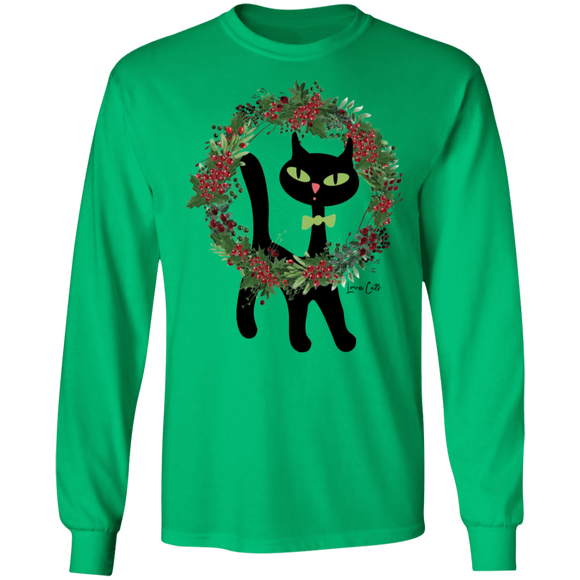 Victor in Christmas Wreath LS Ultra Cotton T-Shirt