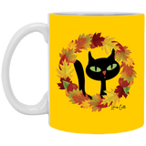 Victor in Fall Wreath 11 oz. White Mug